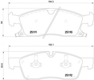 Комплект тормозных колодок из 4 шт. дисков BREMBO P37017 (фото 1)