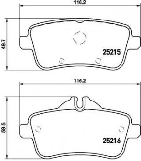 Комплект гальмівних колодок з 4 шт. дисків BREMBO P50100 (фото 1)