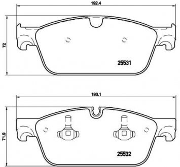 Комплект тормозных колодок из 4 шт. дисков BREMBO P50102