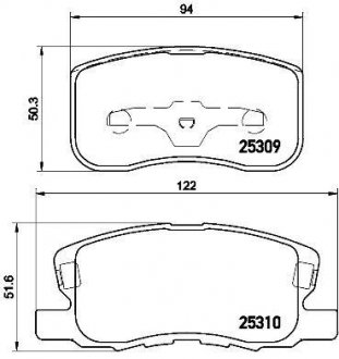 Тормозные колодки дисковые BREMBO P54 046