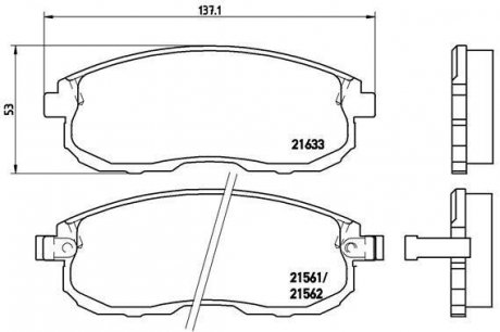 Гальмівні колодки дискові BREMBO P56021 (фото 1)