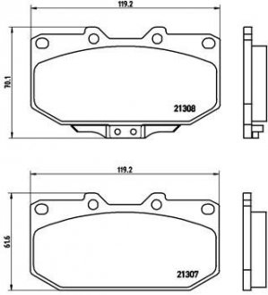 Комплект тормозных колодок из 4 шт. дисков BREMBO P56025