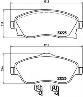 Тормозные колодки перед. дисковые Opel Combo (Corsa)/Corsa/Corsa Van/Meriva/Tigra/Tour (Corsa)/C BREMBO P59036 (фото 1)