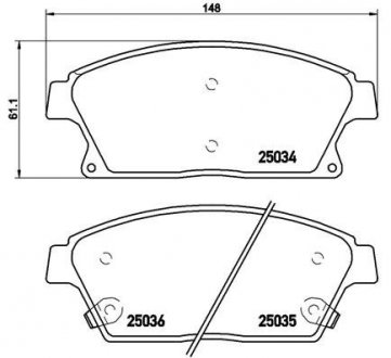 Колодка тормозов. диск. CHEVROLET CRUZE 1.6-2.0CDI 05/09 – передн. (выр-во) BREMBO P 59 077