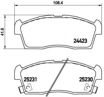 Тормозные колодки дисковые BREMBO P61 108 (фото 1)