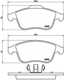 Тормозные колодки дисковые BREMBO P68 045 (фото 1)