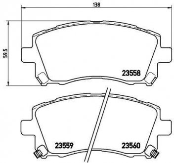 Тормозные колодки диск. Subaru Forester 97-00 BREMBO P78010 (фото 1)