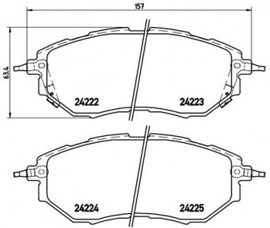 Комплект тормозных колодок из 4 шт. дисков BREMBO P78017X (фото 1)