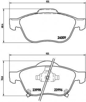 Гальмівні колодки дискові BREMBO P83 043 (фото 1)