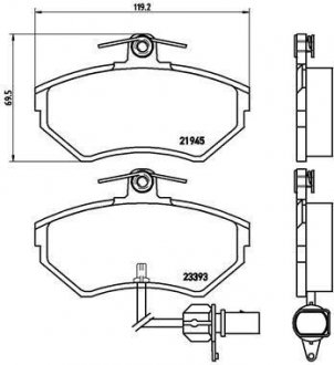 Тормозные колодки дисковые BREMBO P85 044