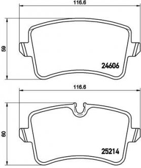 Комплект тормозных колодок из 4 шт. дисков BREMBO P85117