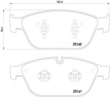 Комплект тормозных колодок из 4 шт. дисков BREMBO P85128