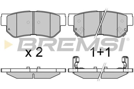 Тормозные колодки зад. Hyundai Getz/Santa FE/Tucson 01- (mando) Bremsi BP2966