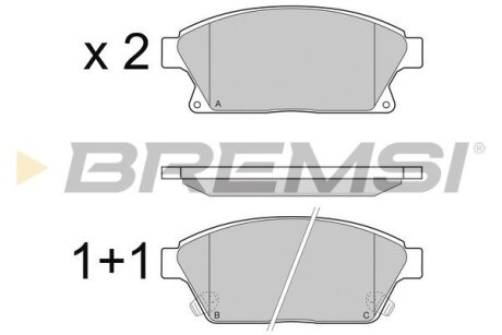 Гальмівні колодки перед. Astra J/Zarifa/Chevrolet Cruze 09- Bremsi BP3405