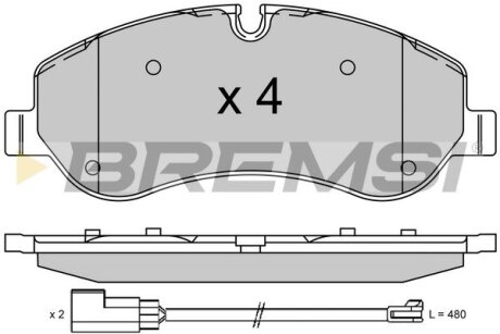 Тормозные колодки перед. Transit (V348) 12- (RWD) Bremsi BP3525