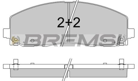 Тормозные колодки перед. Fiat Freemont 11-/Dodge Caravan 08- (183x63.2x19.5) Bremsi BP3543