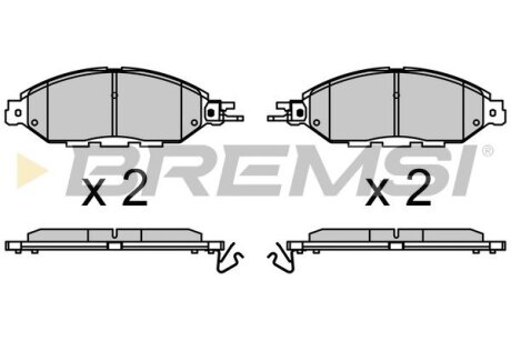 Тормозные колодки перед. Nissan Murano III 14- (165.45x59.9x16.4) Bremsi BP3720