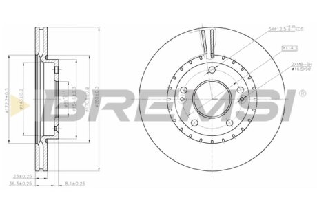 Гальмівний диск перед. Ceed/Elantra/Proceed (11-21) Bremsi CD8187V