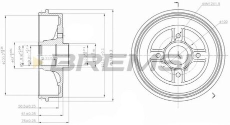 Гальмівний барабан Logan/MCV/Clio II/Megane I 96- (без підшипника) Bremsi CR5396