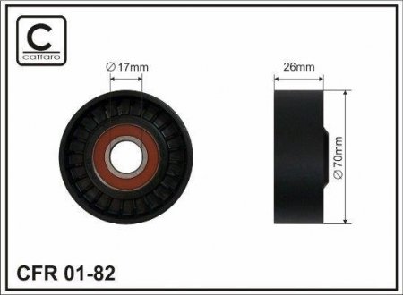 70x17x26 Ролик паска приводного BMW 5/7/8 3.5/4.0 96- CAFFARO 01-82