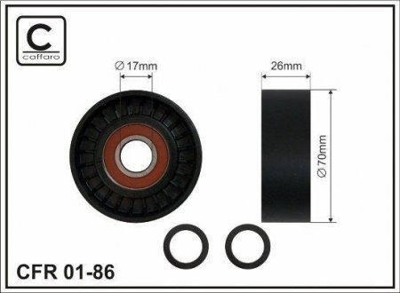 70x17x26 Ролик паска приводного BMW 3 (E46) 1.8D, 2.0D 01- CAFFARO 01-86