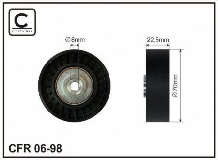 70x8x22,5 Ролик паска приводного Bmw E36/E34/E39 2,5 TD CAFFARO 06-98