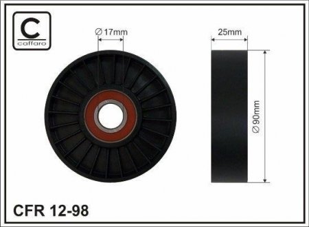 90X17X25 Ролик паска приводного Peugeot/Citroen/Fiat/Lancia CAFFARO 12-98