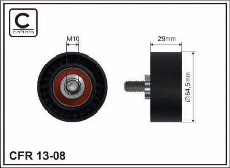 64xM10x29 Ролик паска приводного Daewoo Lanos/Nubira 1.6 CAFFARO 13-08