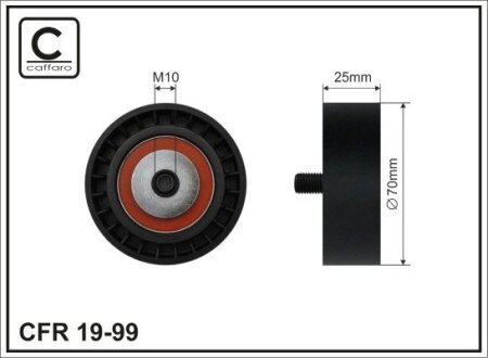 70X10X25 Ролик паска приводного Bmw 3/5 320/323/325/328/330 94- CAFFARO 19-99