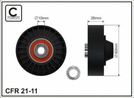 80x10x25 Ролик паска приводного Fiat/Alfa Romeo/Lancia CAFFARO 21-11