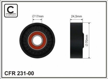 70x17x24,5 Ролик паска приводного Bmw E46/E39/E60 CAFFARO 231-00