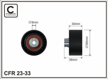 60x8x30 Ролик паска приводного Peugeot 206/307 1.6 (TU5JP4) 00- CAFFARO 23-33 (фото 1)