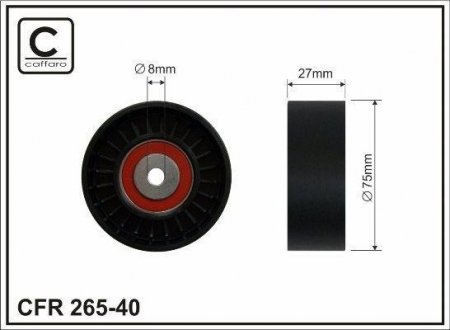 75x8x26 Ролик паска приводного Audi A4/A5/A6, Q7// VW Touareg 2.7TDI/3.0TDI 11.04- CAFFARO 265-40 (фото 1)