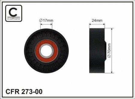 70x17x24 Ролик паска поліклинового Volvo V70 2.4D 05-14 CAFFARO 273-00