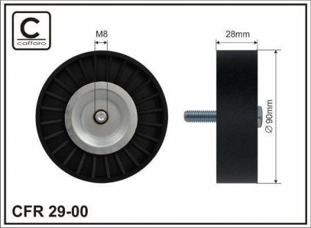 90x8x28 Ролик паска приводного Mercedes-Benz M271 1.8 02- CAFFARO 29-00