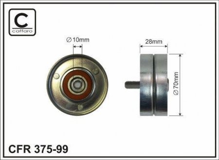 70x10x28 metal Ролик паска приводного Hyundai Accent/ i30/ KIA Magentis/ Sportage 1.5CRDI/2.0CRDI/2.2CRDI 04.01- CAFFARO 375-99