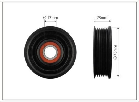 75x17x22,5 Ролик паска приводного Mazda 2/3 1.4, 1.6 03- CAFFARO 381-00