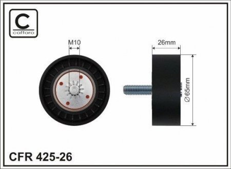 65x10x26 Ролик паска приводного Chevrolet Captiva 2000CDTi 16V2006/10 CAFFARO 425-26