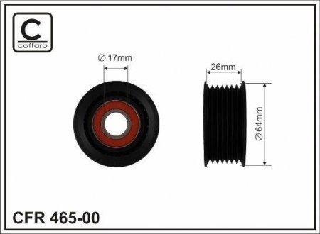 64x17x26 Ролик паска приводного VW VR6 CAFFARO 465-00