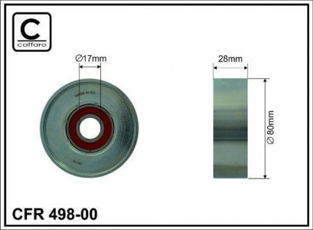 80x17x28 Ролик паска приводного Galant/Grandis/Outlander 2.4 GDI CAFFARO 498-00