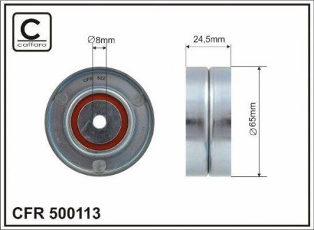 65x8x24,5 metal Ролик паска приводного VAG 2.5Tdi 97- CAFFARO 500113