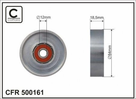 84x12x18,5 Ролик паска приводного Nissan Micra III 1.2-1.4 16V 03-10/Nissan Note 1.4 06- CAFFARO 500161 (фото 1)