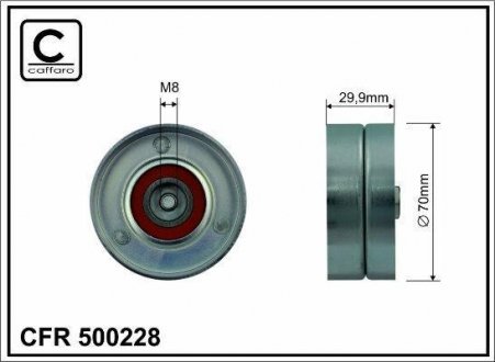 70x8x30 metal Ролик паска приводного VW LT II 2.8D TDI AUH, BCQ 97-07 CAFFARO 500228