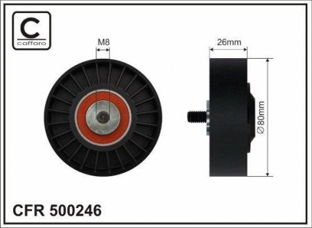 80x8x26 Ролик паска приводного Peugeot Boxer 96 CAFFARO 500246