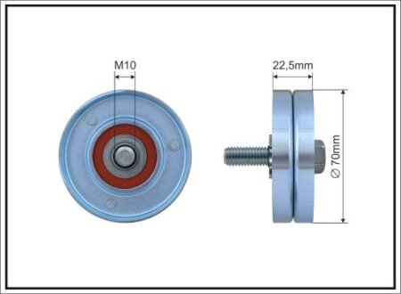 70x10x22,5 Ролик паска приводного Dacia Solenza 1.4 CAFFARO 67-90