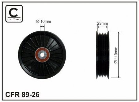 119x10x22,5 Ролик паска приводного VOLVO C70 I, S40 I, S60 I, S70, S80 I, V40, V70 I, V70 II, XC70 I, XC90 I 1.6-3.0 12.95-12.14 CAFFARO 89-26