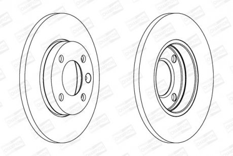 Тормозной диск передний Audi 80 / Seat Cordoba, Ibiza, Toledo / VW Caddy, Golf, Jetta, Passat CHAMPION 561141CH