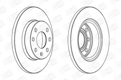 Гальмівний диск передній OPEL ASCONA, ASTRA, CORSA, KADETT, VECTRA/ BEDFORD/ CHEVROLET/ VAUXHALL CHAMPION 561158CH