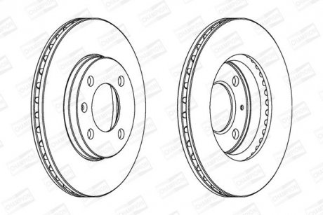 Тормозной диск передний Audi 80 / Seat Cordoba, Ibiza, Toledo / VW Golf, Jetta, Passat CHAMPION 561178CH