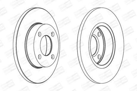 VW Диск тормозной передн.Audi 80,100 76-91 CHAMPION 561238CH